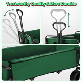 Vecukty 51.2" Large Collapsible Folding Wagon Cart, 560 lbs Load Capacity, Heavy-Duty Steel Frame & Oversized Wheels for Grocery Shopping, Camping, Sports, Moving –Green