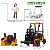 Ride on Forklift Car with RC, Keenstone JCB Forklift Truck Scooter Seat Storage,Yellow
