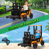 Ride on Forklift Car with RC, Keenstone JCB Forklift Truck Scooter Seat Storage,Yellow