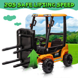 Ride on Forklift Car with RC, Keenstone JCB Forklift Truck Scooter Seat Storage,Yellow