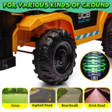 Ride on Forklift Car with RC, Keenstone JCB Forklift Truck Scooter Seat Storage,Yellow
