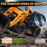 Ride on Excavator Car with RC, Keenstone JCB Digger Truck Scooter Seat Storage,Yellow