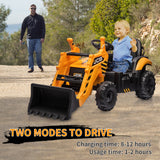 Ride on Excavator Car with RC, Keenstone JCB Digger Truck Scooter Seat Storage,Yellow