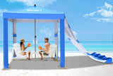Beach Cabana with Changing Room - Easy to Set Up Canopy, Waterproof, Portable 6' x 6' Beach Shelter, Included Side Wall, Shade with UPF 50+ UV Protection for Kids, Family & Friends-Blue