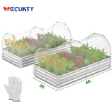 VECUKTY 15x3x1 ft Raised Garden Beds Outdoor, 6×3×1 ft (2 Pack) Planter Raised Bed for Gardening, Vegetables, Flowers ,Large Metal Garden Box