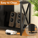 Behost TV Stand for 65 Inch, Farmhouse Entertainment Center with Doors and Storage Cabinet, Mid Century Modern TV Media Console Table with Open Shelf for Living Room,Black