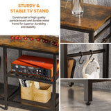 Behost TV Stand for TVs up to 55 Inch, Entertainment Center with Open Storage Shelves, TV Media Console Table with Soundbar Shelf for Living Room, Bedroom, Rustic Brown