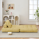 Behost Folding Sofa Bed, Floor Chiar with Pillow for Living Room & Bedroom, Anti-slip, Yellow, Adult
