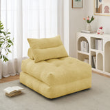 Behost Folding Sofa Bed, Floor Chiar with Pillow for Living Room & Bedroom, Anti-slip, Yellow, Adult