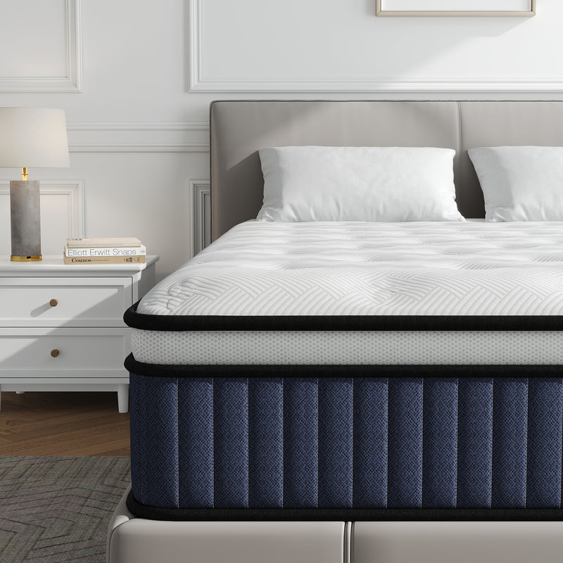 10" King Mattress, Gel Infused Memory Foam and Spring Hybrid Mattress in a Box, Medium Firm