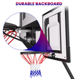 Vecukty 33" Portable Basketball Hoop for Kids, Exactaheight™ Performance Acrylic Adjustable Height 5-7' Basketball Hoop for HOA