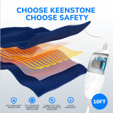 50*60“ Electric Heated Blanket Throw, Keenstone Machine Washable Fast Heated Flannel Blanket, Darkturquoise