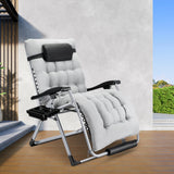 Zero Gravity Chair,VECUKTY Patio Lawn for Indoor and Outdoor Chairs ,550lbs Oversized XL 33IN Ergonomic Lounge Folding Reclining Chair,Gray
