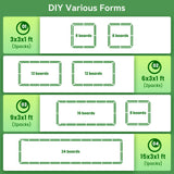 VECUKTY 15x3x1 ft Raised Garden Beds Outdoor, 6×3×1 ft (2 Pack) Planter Raised Bed for Gardening, Vegetables, Flowers ,Large Metal Garden Box