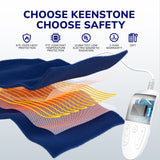 Electric Heated Blanket Throw w/ Hand Warmer, Keenstone Machine Washable Fast Heated Flannel Blanket Twin Size, Blue