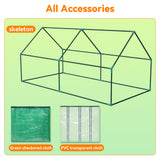 Mini Greenhouse Outdoor, VECUKTY Waterproof Garden Green House with Durable PE Cover & Roll-Up Zipper Door, Heavy Duty Greenhouse Tent for Indoor Outdoor Plants
