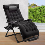 VECUKTY XXL Oversize Zero Gravity Chair - 500lb Capacity, 33-Inch Wide Padded Seat, Folding Travel Recliner for Outdoor / Indoor Use - Patio, Lawn, Black, Portable and Heavy Duty