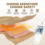 Electric Heated Blanket Throw w/ Hand Warmer, Keenstone Machine Washable Fast Heated Flannel Blanket Twin Size, Blue