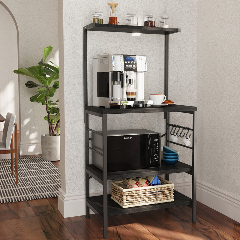 Behost Kitchen Baker's Rack Storage Shelf Microwave Cart Oven Stand Coffee Bar,Black
