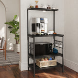 Behost Kitchen Baker's Rack Storage Shelf Microwave Cart Oven Stand Coffee Bar,Black