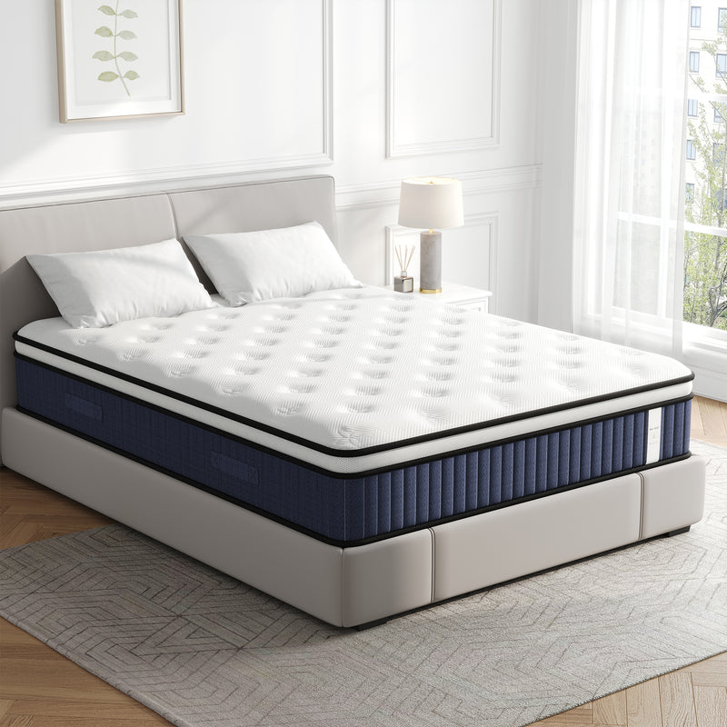 10" Full Mattress, Gel Infused Memory Foam and Spring Hybrid Mattress in a Box, Medium Firm