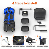 SACVON 4 Wheels Mobility Scooter with Cane Holder for Seniors, Electric Folding Wheelchair Device for Travel