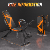 Weight Bench, TCISA Adjustable Weight Bench with Leg Extension and Preacher Curl Pad, Flat Incline Decline Utility Workout Bench for Home Gym Dumbbell Exercise