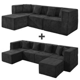 BEHOST Modular Sectional Sofa for Living Room, Flexible Combination Chenille Cloud Couch with 10 Modules, Black
