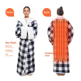 Electric Heating Blanket with Waistband and Sleeves - Keenstone Cozy Plaid Heated Throw with 6 Heat Levels and Timer Settings - 50 x 70 inch,Red