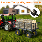 Heavy Duty Steel Dump Garden Cart, Vecukty Outdoor Utility Lawn Yard Wagon 600Lbs 3 cu ft Capacity with Liner, Gardening Cart with Removable Sides and 10 Inch Pneumatic Wheels - Black