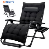 Zero Gravity Chair,VECUKTY Patio Lawn for Indoor and Outdoor Chairs ,500lbs Oversized XL 29IN Ergonomic Lounge Folding Reclining Chair,Black