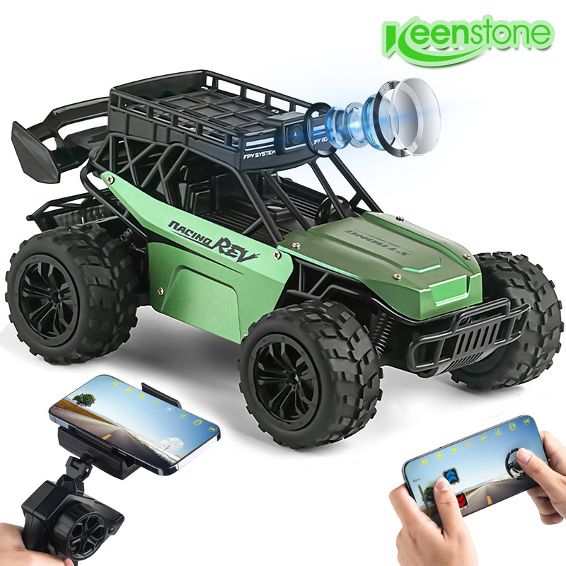 RC Car with 5G HD 1080P FPV Camera, 2.4Ghz Remote Control Car w/Walkie Talkie Function, 1:16 Scale High Speed Electric Carrier Vehicle Monster Trucks for Kids Adults,Green