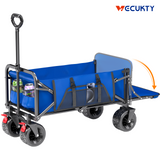 Collapsible Camping Garden Wagon for 10x20ft Canopy, All-Terrain Tank Wheels for Camping, Sports, Shopping, Beach, Support Up to 330lbs