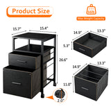 MONVANE File Cabinet with 2 Drawers for A4 Letter Size for Home Office, Mobile Printer Stand with Storage, Black