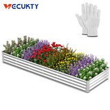 VECUKTY 9x3x1 ft Raised Garden Beds Outdoor, 3×3×1 ft (2 Pack) Planter Raised Bed for Gardening, Vegetables, Flowers ,Large Metal Garden Box