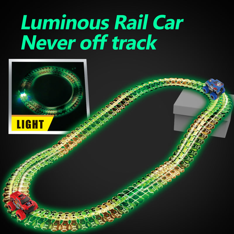 Electric Racing Tracks for Boys and Kids, Luminous Race Car Track Sets Gift Toys for Children Over 5+