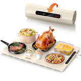 Electric Warming Tray, Portable Food Warmer, Defrosting Tray, Adjustable Temperature, Fast Heating Foldable Hot Plate for Buffet, Party, Family Gatherings, Holiday, Everyday Use
