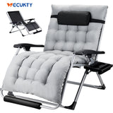 Zero Gravity Chair,VECUKTY Patio Lawn for Indoor and Outdoor Chairs ,550lbs Oversized XL 33IN Ergonomic Lounge Folding Reclining Chair,Gray