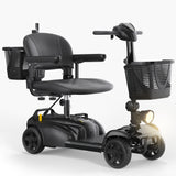 SACVON 4 Wheels Mobility Scooter with Cane Holder for Seniors, Electric Folding Wheelchair Device for Travel