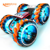 Remote Control Truck, Keenstone 1:10 Giant Wheel Remote Control Toy Car with High-Speed Climbing and Colorful Gradient Lights with Music,Orange