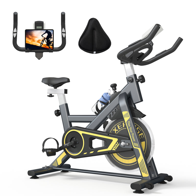 Exercise Bike, TCISA Indoor Stationary Bike for Home with Free Ultra-Cushy Bike Seat, Silent Belt Drive, Heavy Flywheel and for Home Gym Cardio Workout Training