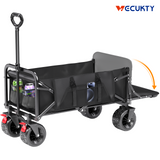 Collapsible Camping Garden Wagon for 10x20ft Canopy, All-Terrain Tank Wheels for Camping, Sports, Shopping, Beach, Support Up to 330lbs
