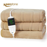 62*84“ Electric Heated Blanket Twin Keenstone Machine Washable Fast Heated Flannel Blanket Twin Size, Blue