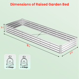 VECUKTY 9x3x1 ft Raised Garden Beds Outdoor, 3×3×1 ft (2 Pack) Planter Raised Bed for Gardening, Vegetables, Flowers ,Large Metal Garden Box