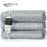 62*84“ Electric Heated Blanket Twin Keenstone Machine Washable Fast Heated Flannel Blanket Twin Size, Blue
