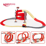 Electric Racing Tracks for Boys and Kids, Race Car Track Sets Gift Toys for Children Over 5+,Red