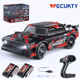 Vecukty 1:16 RC Racing Drifting Car, High Speed Remote Control Cars with LED Lights & Spray, Extra Drifting Tires Racing Vehicle Toys Birthday Gifts for Boys & Girls Aged 6-18 Years