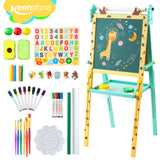 Keenstone Deer Art Easel for Kids Easel Set with 100+ Painting Gifts,Chalkboard Dual Magnetic Whiteboard,Painting Stand with Paper for Ages 3 and up Kids Children Toddler