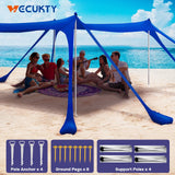 VECUKTY Lightweight 10' x 10' Beach Tent, Blue