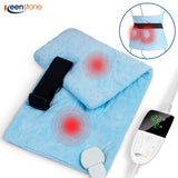 Keenstone Weighted Heating Pad with Massage for Back Pain & Cramps Relief, 5 Heating Levels and 4 Time Settings 12"×24" - Gray